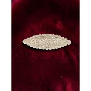 Antique Edwardian Sterling Silver Name Brooch Chrissie 1905
